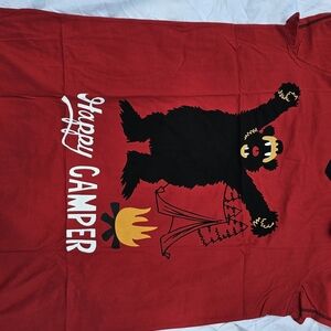 Lazy One Red Pajama Top with Bear Design